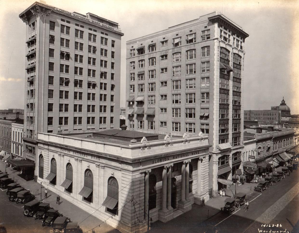 The Laura Street Trio buildings, shown here in 1927, were once the vibrant heart of the city of Jacksonville.