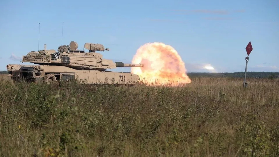 U.S Army troopers assigned to 3rd Armored Brigade Combat Team, 1st Cavalry Division fire the M1A2 SEPV3 Main Battle Tanks as part of gunnery qualification, Sept. 22, 2022, on Mielno Tank Range, Drawsko Pomorskie Training Area, Poland.