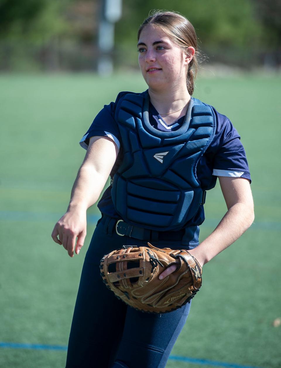 Medway High School junior softball captain Priya Bedard, April 9, 2024.
