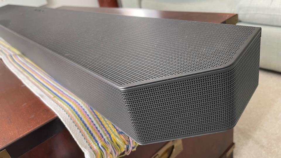 A close up of the Samsung HW-Q990C soundbar