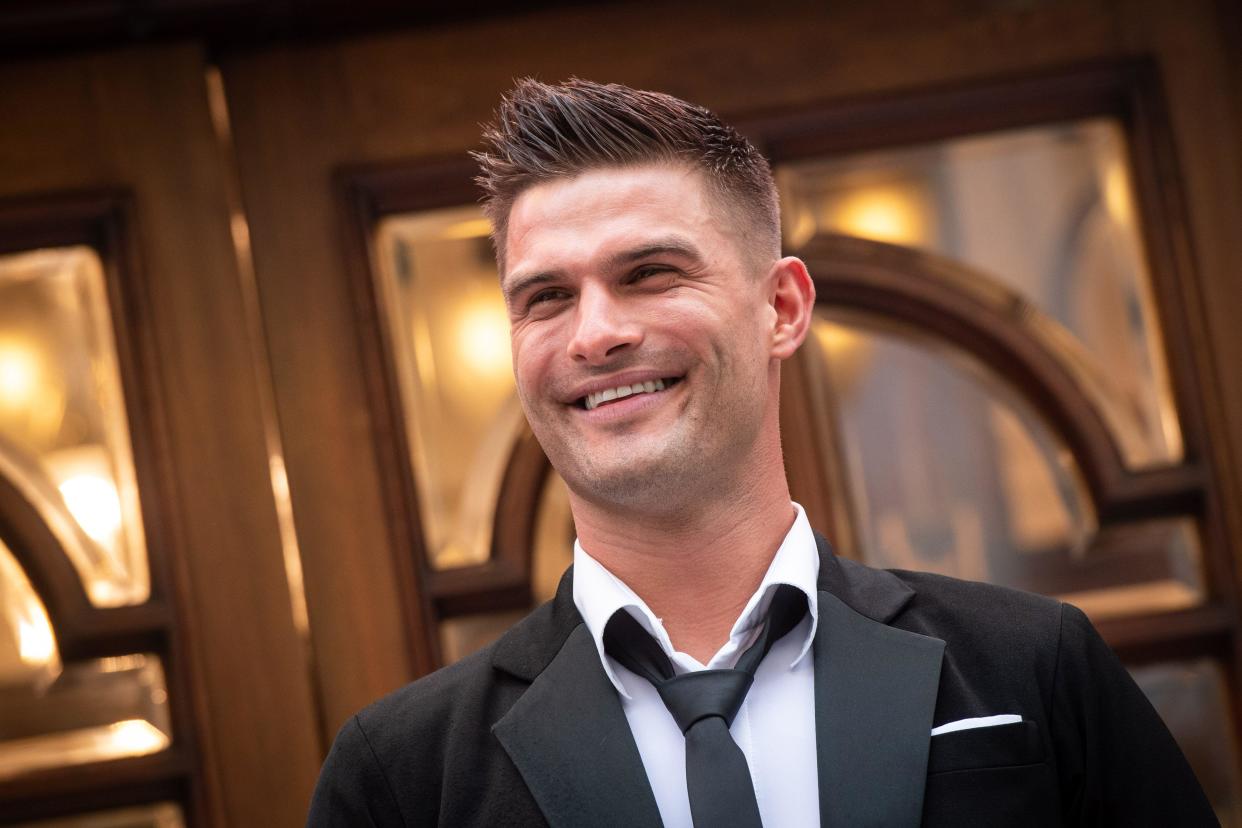 London, UK. 25 May 2021. Stricly Come Dancing star Aljaz Skorjanec at the launch of new show, Here Come the Boys, at the London Palladium Theatre. Picture date: Tuesday May 25, 2021. Photo credit should read: Matt Crossick/Empics/Alamy Live News