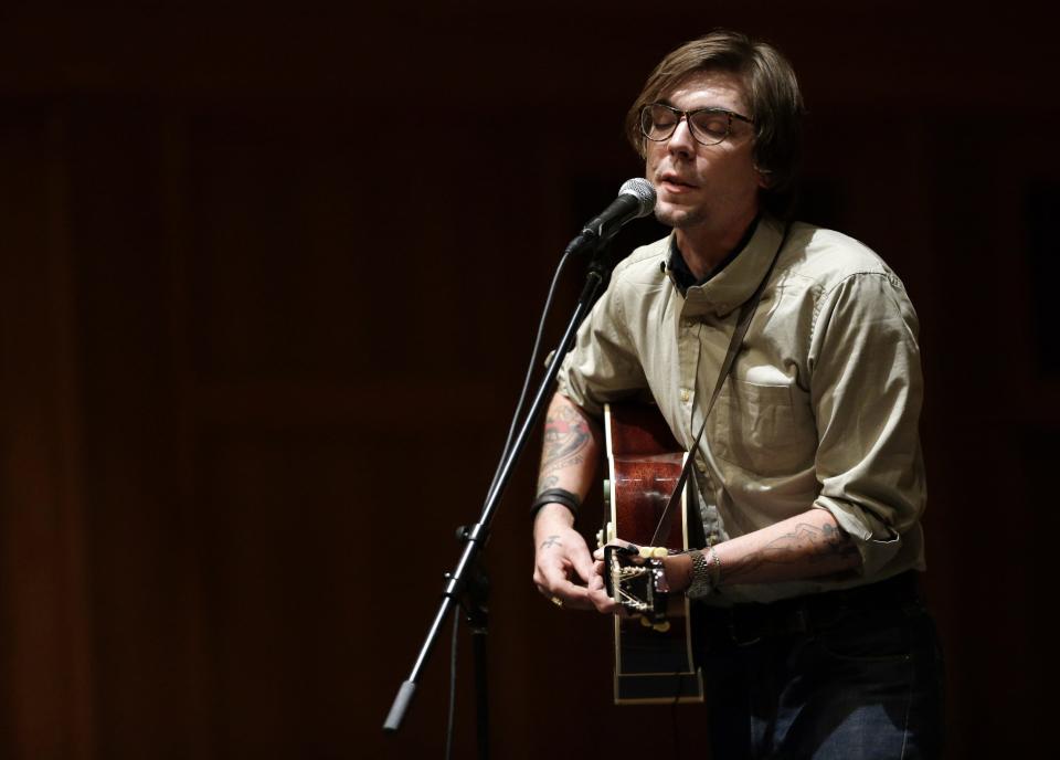 Justin Townes Earle performs during the Mile of Music festival Saturday, August 10, 2013, at Lawrence University Memorial Chapel in downtown Appleton, Wisconsin.