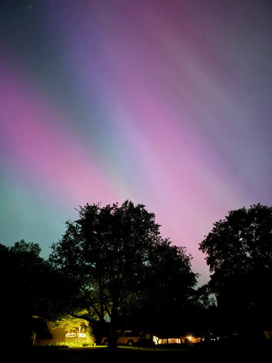 View of the northern lights from Columbus.