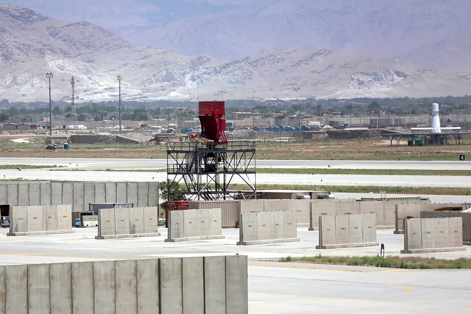 Bagram Airfield base after all U.S. and NATO forces evacuated in Parwan province, eastern Afghanistan on Thursday on July 8, 2021. (Ezatullah Alidost/UPI/Shutterstock) 