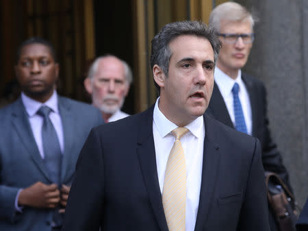 U.S. President Donald Trump's former lawyer, Michael Cohen, leaves the Daniel Patrick Moynihan United States Court House in lower Manhattan, New York City, U.S. August 21, 2018. REUTERS/Mike Segar