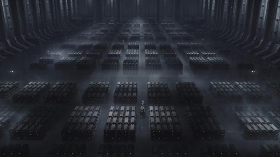 Countless coffins in a hangar on Ahsoka