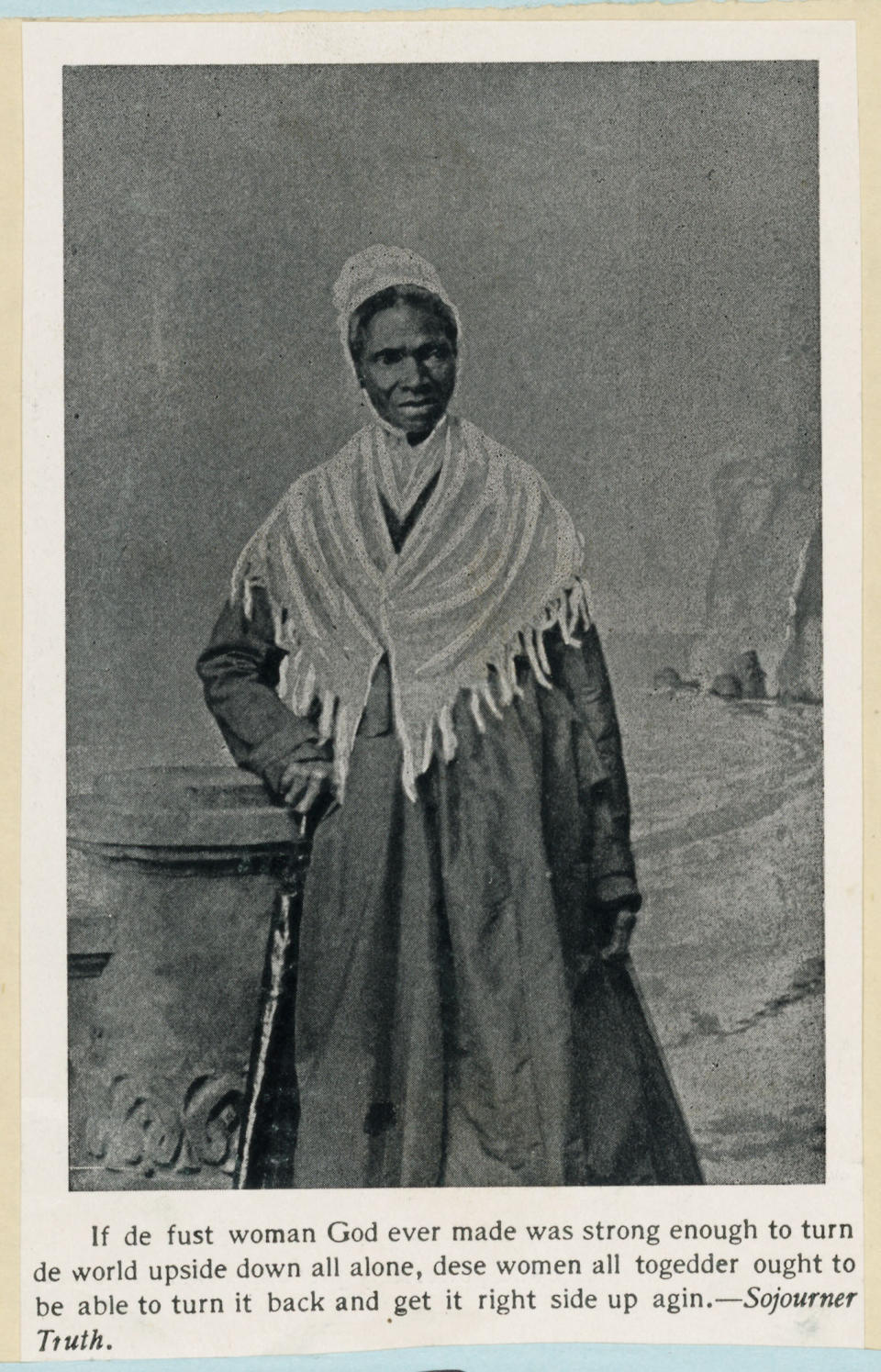 This undated photo from the Library of Congress shows Sojourner Truth, a Black woman who had escaped slavery with her infant daughter. Recently uncovered court documents from 1828 related to the noted abolitionist were spotted in January by an eagle-eyed New York state archivist. The court papers from her successful court fight to reunite with a son sold to slavery will briefly be on public display Wednesday, June 15, 2022 at the Ulster County Courthouse in Kingston, N.Y., the same building where she brought her case. (Library of Congress via AP)