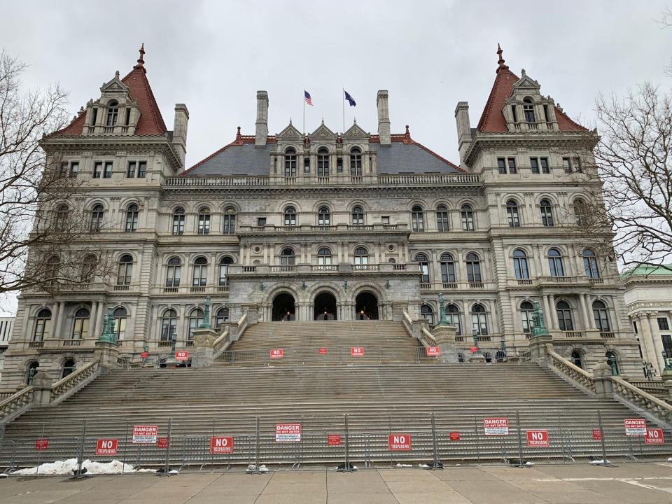 The east side of the Albany State Capitol building Jan. 17, 2021.