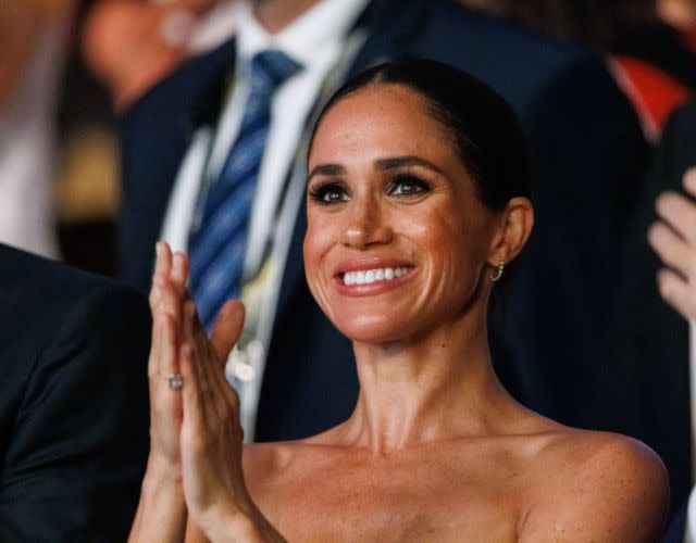 DUSSELDORF, GERMANY – SEPTEMBER 16: Meghan, Duchess of Sussex attends the closing ceremony of the Invictus Games Düsseldorf 2023 at Merkur Spiel-Arena on September 16, 2023 in Duesseldorf, Germany. (Photo by Joshua Sammer/Getty Images)