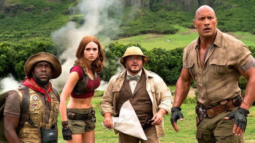 Una escena de "Jumanji: The Next Level", que se encuentra ya en cartelera.