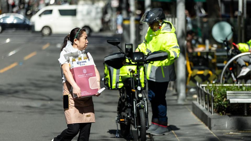 Workers in the Melbourne CBD