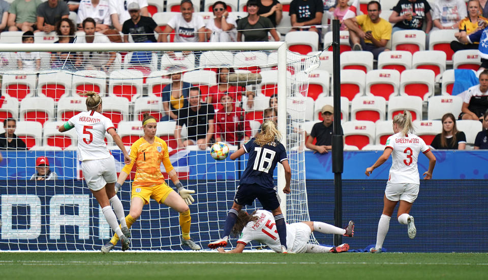 Claire Emslie fires Scotland back into the game in the second half. (Credit: Getty Images)