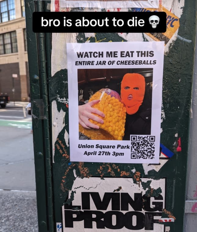 It all started with ominous posters popping up around the area in the weeks leading up to the main event. TikTok / cheeseballman427