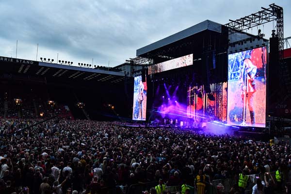 Def Leppard onstage at Bramall Lane, Sheffield