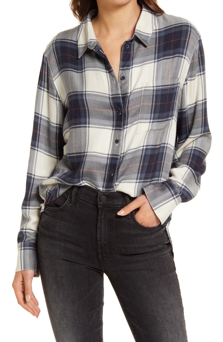 Plaid Boyfriend Shirt. Image via Nordstrom.