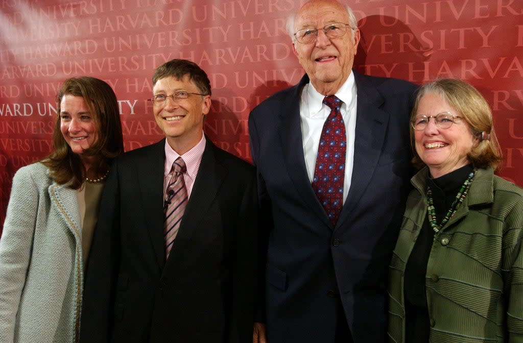 Bill Gates has arrived in New York with stepmother Mimi Gardner Gates for daughter’s wedding  (Getty Images)