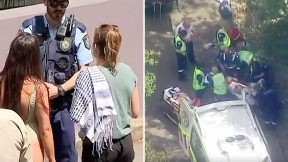 Two young women have saved a man’s life after he plunged from a cliff’s edge in the Botanical Gardens near Mrs Macquarie’s Chair. Source: 7 News