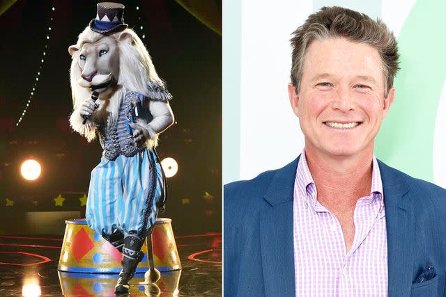 <p>Michael Becker/FOX; Gilbert Flores/Variety/Getty</p> Sir Lion on The Masked Singer and Billy Bush