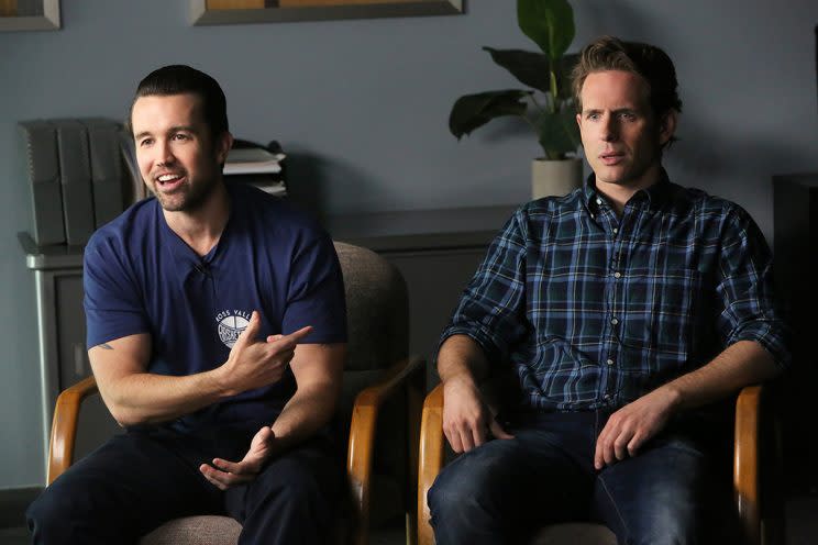 Rob McElhenney as Mac and Glenn Howerton as Dennis (Credit: Patrick McElhenney/FXX)