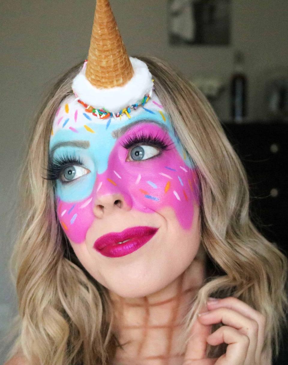 halloween makeup melting ice cream
