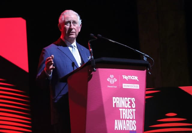 The Prince of Wales speaking earlier this year at the annual awards for the Prince’s Trust, the charitable organisation he founded.Yui Mok/PA Wire