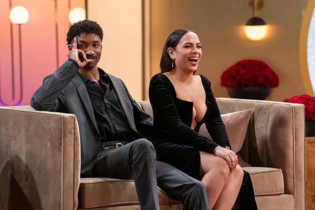 <p>Greg Gayne/Netflix</p> Milton Johnson and Lydia Velez Gonzalez attend the 'Love Is Blind' season 5 reunion