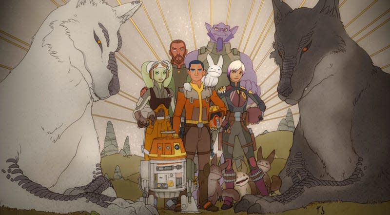 Sabine’s mural of her friends, the cast of Rebels.
