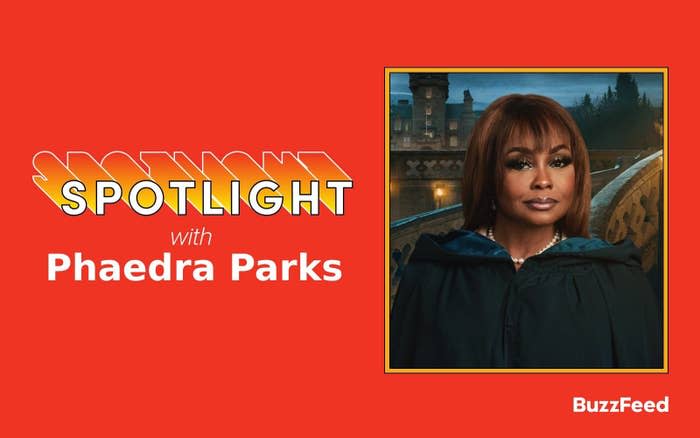Phaedra Parks dressed in a ruffled black attire for a BuzzFeed "Spotlight" feature
