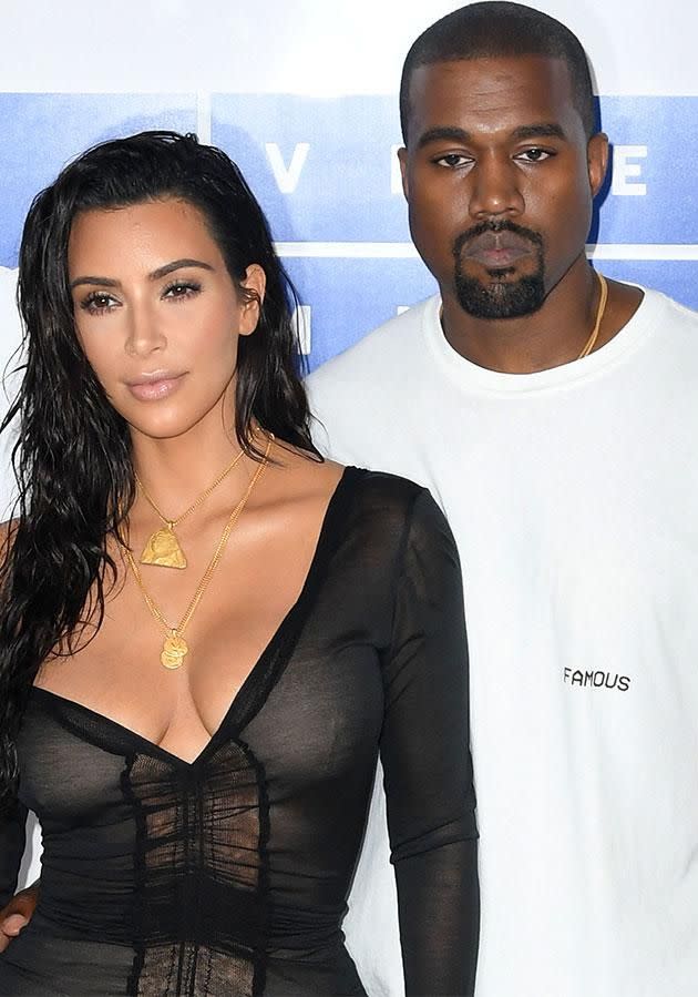 Kanye bought Kim expensive earrings to make up for cancelling her 36th birthday party. Photo: Getty Images