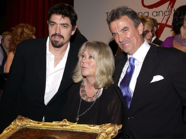 <p>Amanda Edwards/Getty</p> Eric Braeden, his wife Dale and their son Christian celebrate Braeden's 25th anniversary playing legendary character Victor Newman on "The Young and The Restless" in 2005