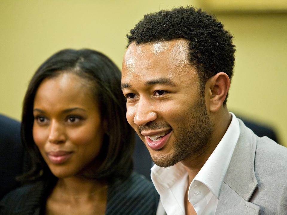 Kerry Washington and John Legend at a congressional hearing