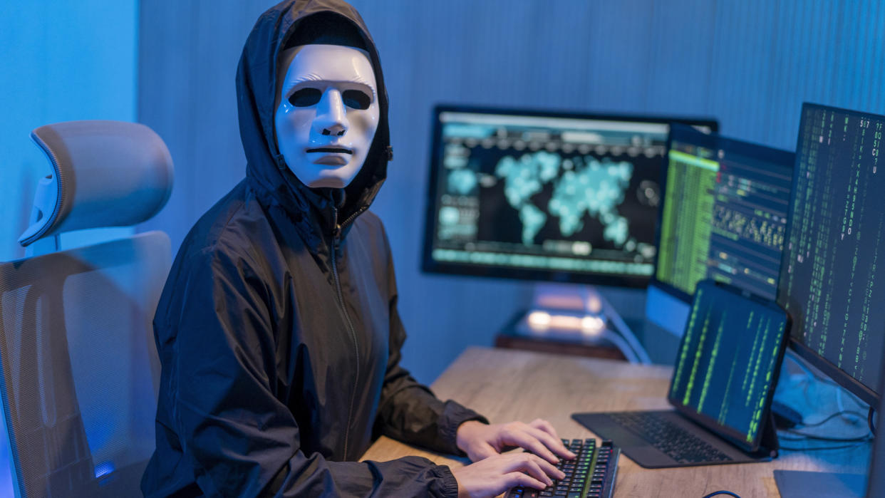  A hacker, doing hacking. 