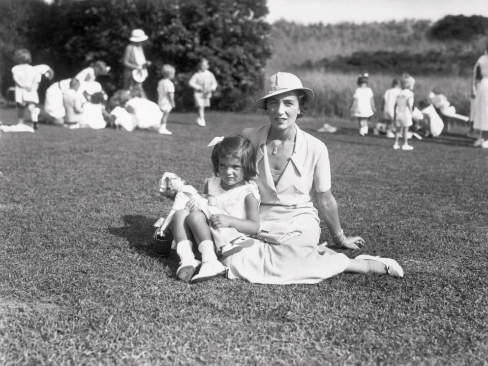 Jackie Bouvier and her mother at their East Hampton home.