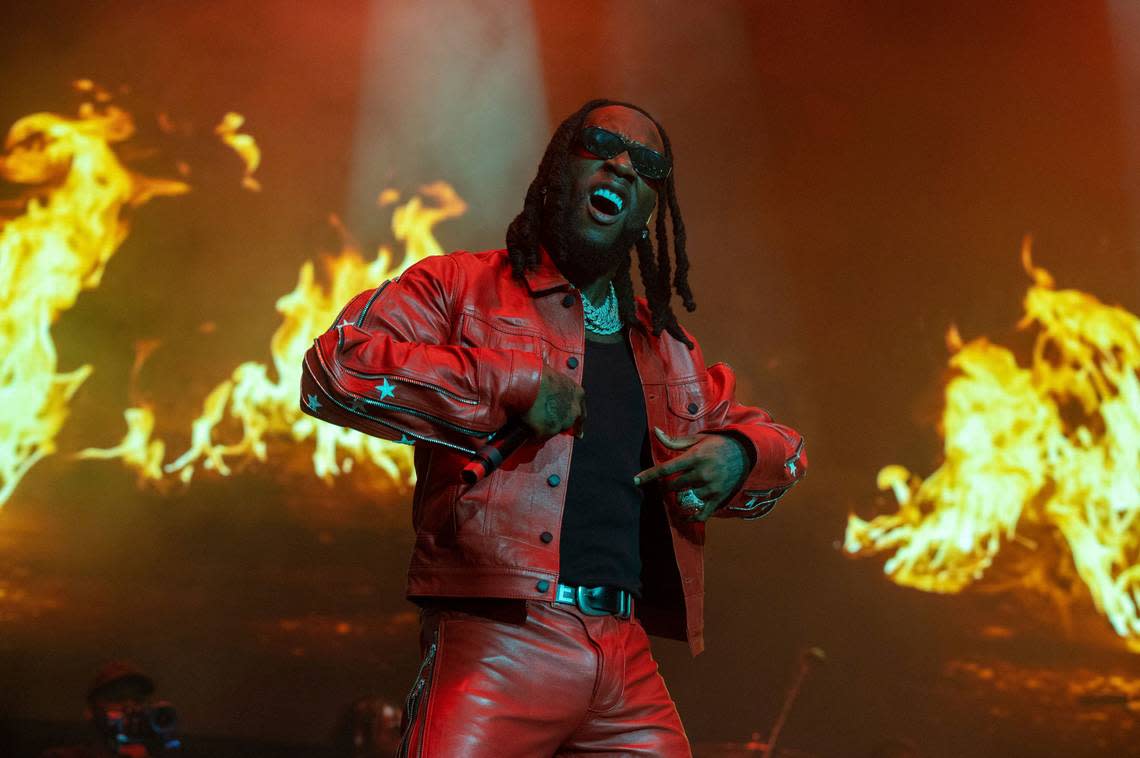 Burna Boy performs at State Farm Arena on Sunday, July 31, 2022, in Atlanta. The self-proclaimed African Giant will perform Friday, Oct. 7, 2022, at the Tipsy Music Festival in Miami, Florida, the opening day of Miami Carnival weekend.