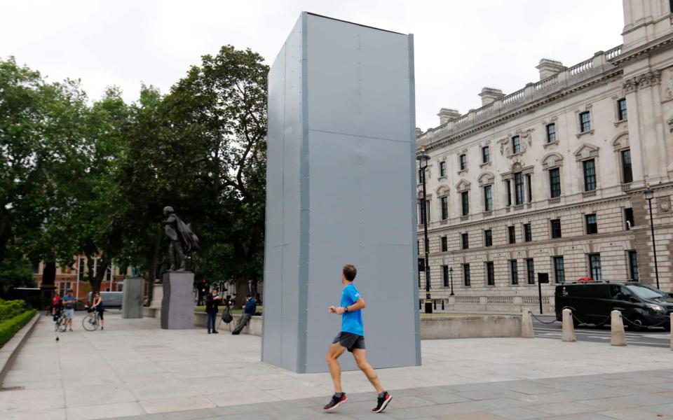 Winston Churchill was boarded up last months over fears of protest destruction  - TOLGA AKMEN/AFP via Getty Images/TOLGA AKMEN/AFP via Getty Images