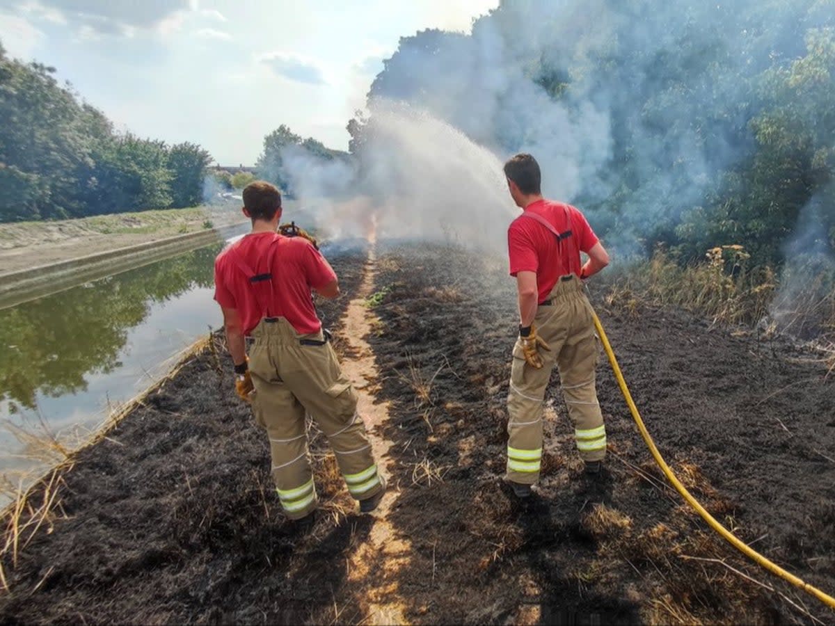 The fire was brought under control four hours after firefighters were called to the scene  (Paul Wood/London Fire Brigade)