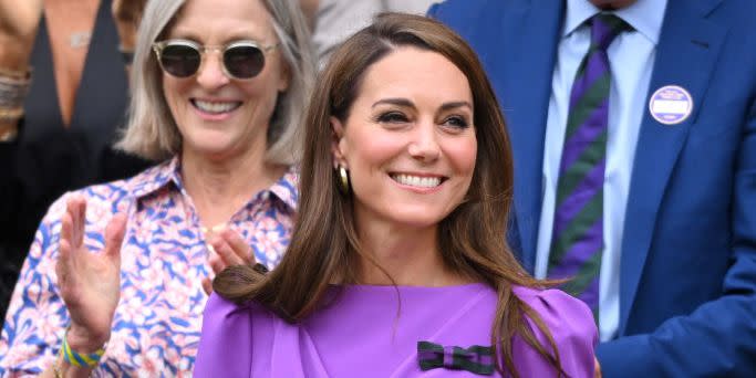 london, england july 14 catherine princess of wales court side of centre court during the mens final on day fourteen of the wimbledon tennis championships at the all england lawn tennis and croquet club on july 14, 2024 in london, england photo by karwai tangwireimage