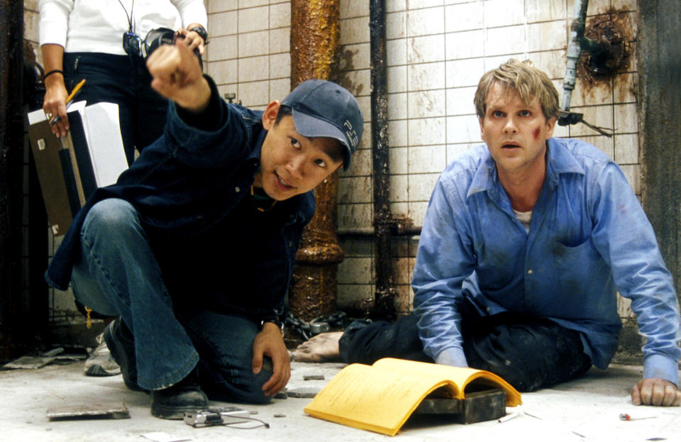 Cary Elwes with director James Wan