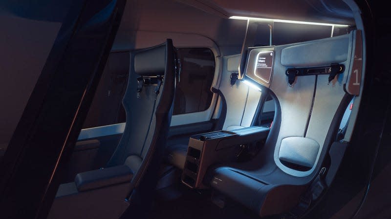 A render of the interior of the Midnight eVTOL craft. 