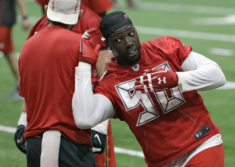 Jason Pierre-Paul was hospitalized and released after an early-morning car accident. (AP)