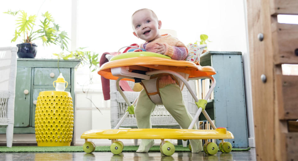 The jumpers and walkers could cause injuries and developmental delays. Source: Getty