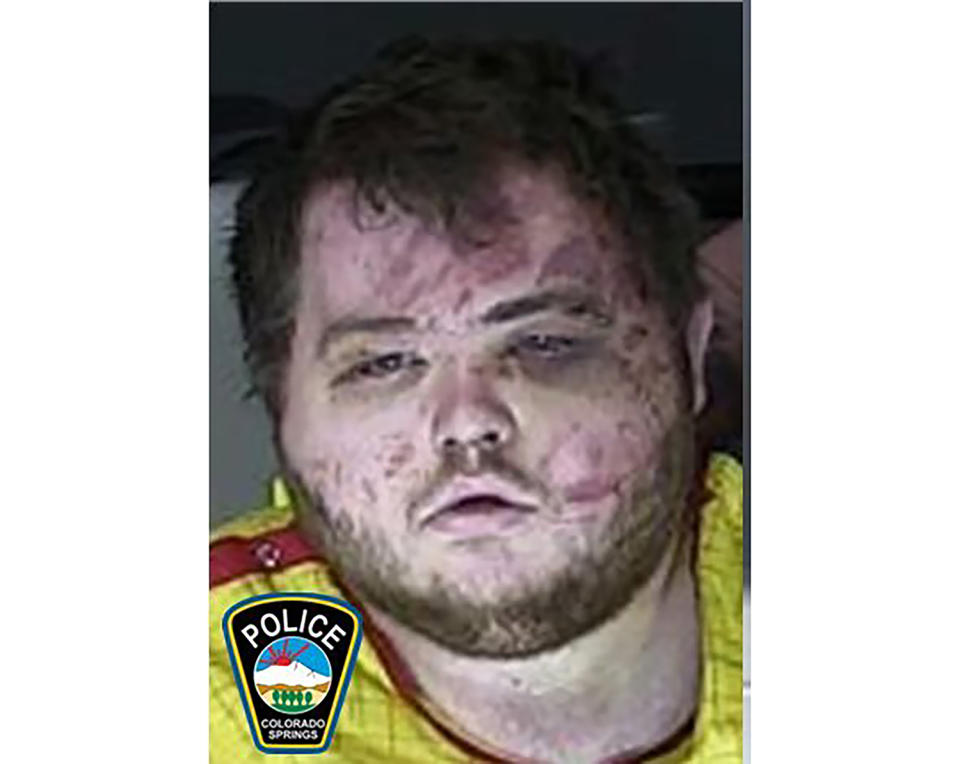 FILE - This image provided by the Colorado Springs Police Department shows Anderson Lee Aldrich. A hearing is scheduled to start Wednesday in which prosecutors must lay out enough evidence to support their allegation that it was a hate crime when 22-year-old Aldrich, who is nonbinary, opened fire in Club Q in Colorado Springs, Colo., in November. (Colorado Springs Police Department via AP, File)
