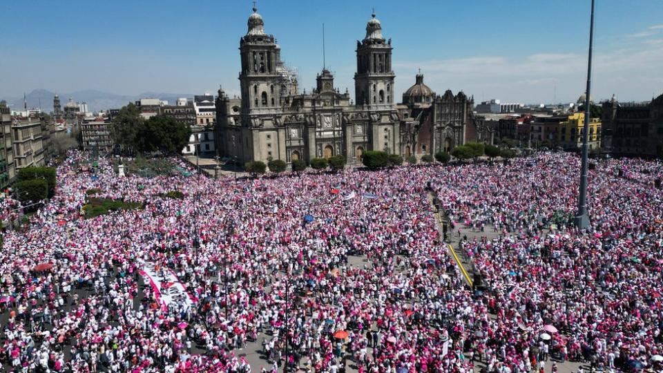 Movilización en Ciudad de México este domingo 26 de febrero.