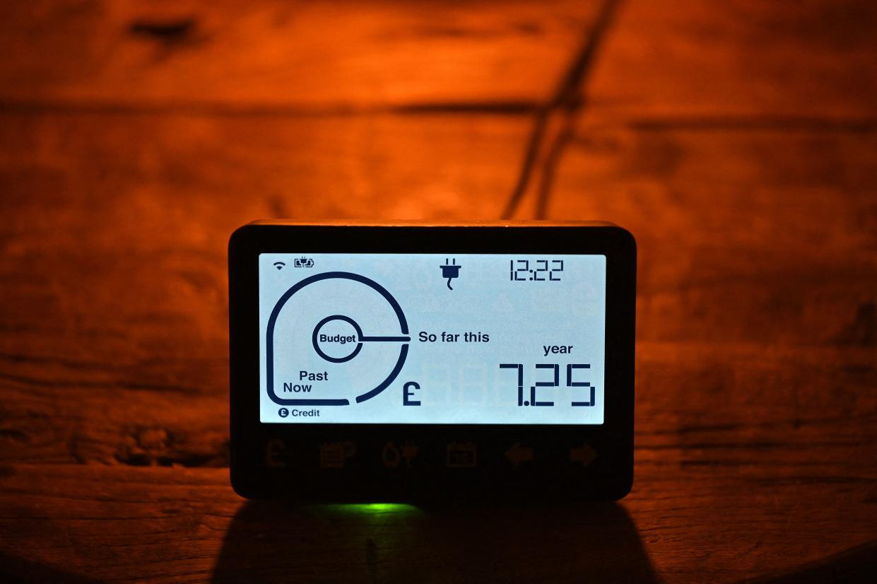 In this arranged photograph a smart meter displaying electricity usage is seen in a domestic property in south London on September 8, 2022. - New British Prime Minister Liz Truss on Thursday unveiled plans to freeze sky-high domestic energy bills for two years to ease a cost-of-living crisis. (Photo by Justin TALLIS / AFP) (Photo by JUSTIN TALLIS/AFP via Getty Images)