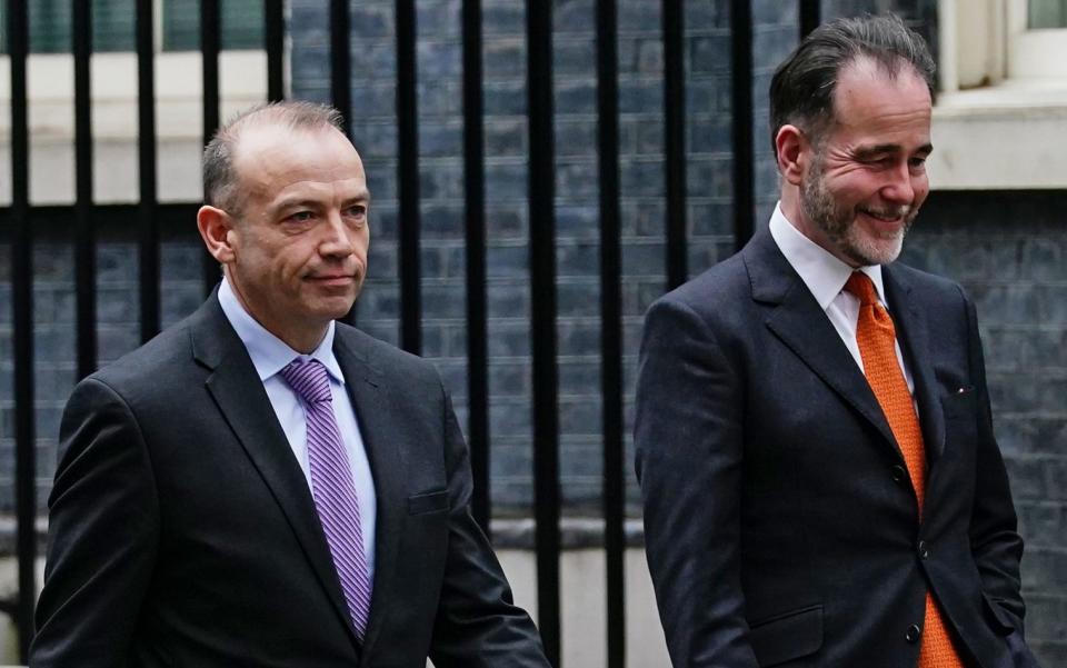 Chris Heaton-Harris, the Chief Whip - pictured here with Chris Pincher in Downing Street - announced the decision - Aaron Chown/PA wire