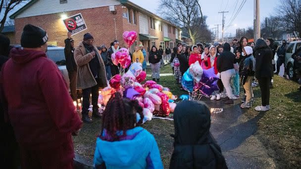 PHOTO: Family, friends and community members gather to remember Brexialee Torres who was killed the nigh before in a drive-by shooting at the intersection of Martin Luther King East and Oakwood Avenue in Syracuse, N.Y., Jan. 17, 2023. (Ben Cleeton/The New York Times via Redux, FILE)