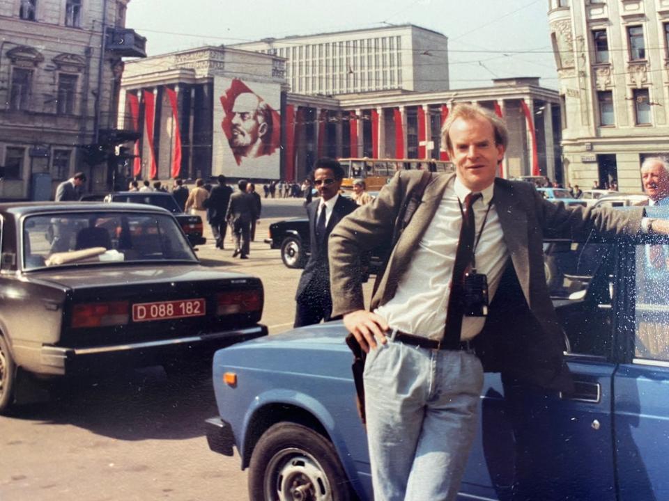 Rupert Cornwell, the first Independent Moscow correspondent, close to Red Square in 1987 (Susan Cornwell)