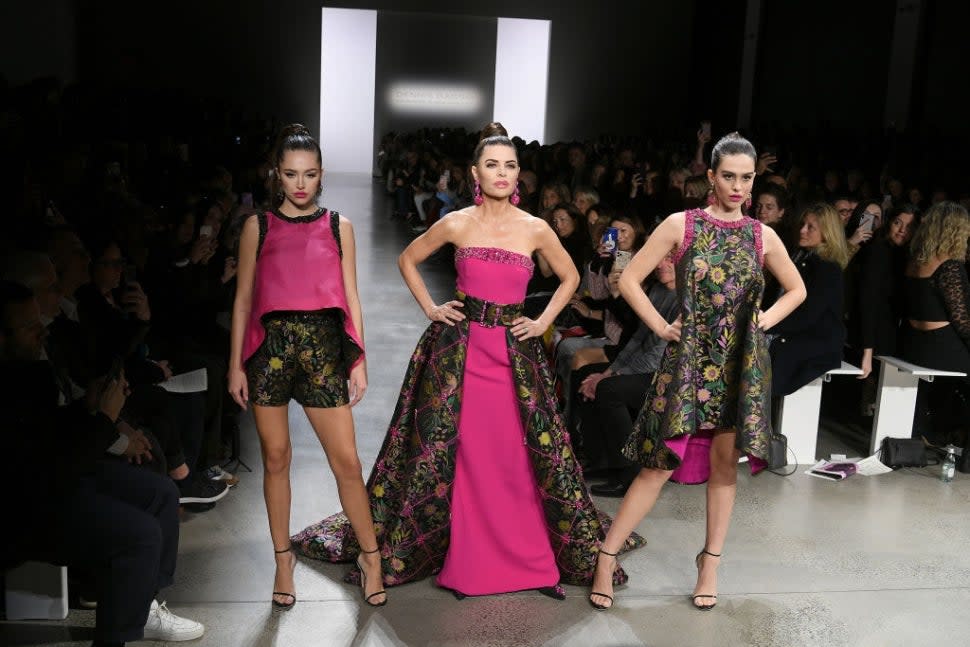 Delilah Belle Hamlin, Lisa Rinna and Amelia Gray Hamlin walk the runway for Dennis Basso