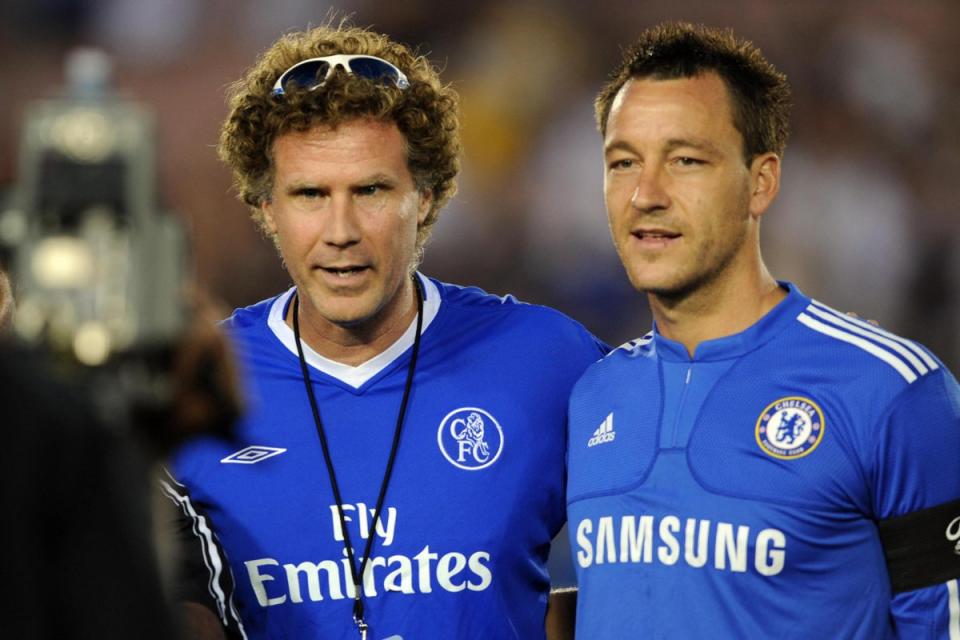 Will Ferrell poses with then Chelsea player John Terry in 2009 ((GABRIEL BOUYS/AFP/Getty Images))
