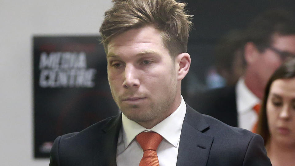 Toby Greene, pictured here after his tribunal hearing.